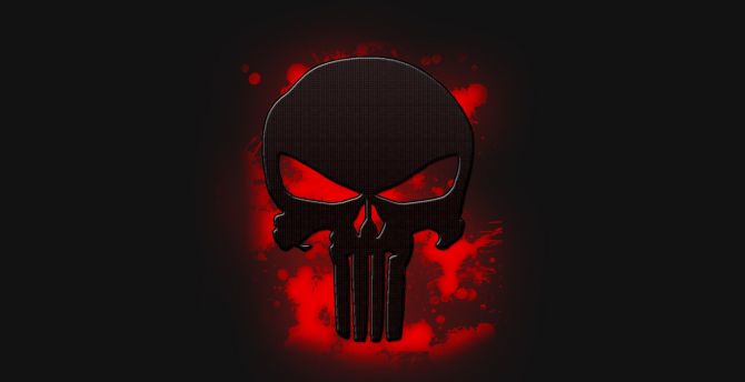 The Punisher, skull, logo, art wallpaper
