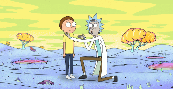 Rick and Morty, talk, animated series, wonder land wallpaper