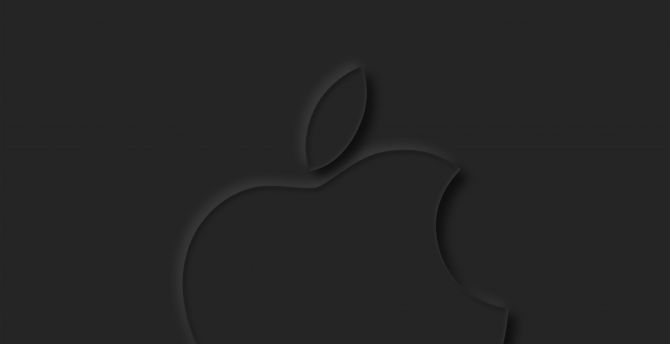 Apple logo, dark-grey surface wallpaper