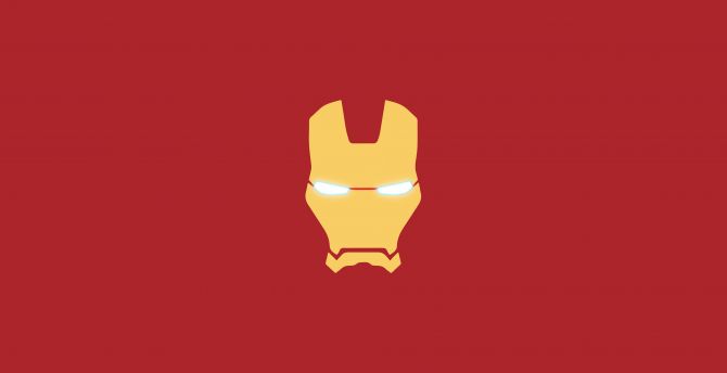 Iron man, mask, minimal wallpaper