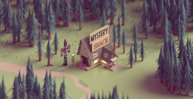 House, forest, TV show, Gravity Falls wallpaper