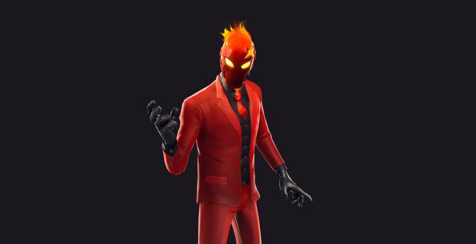 Game, 2019, red suit, Inferno, Fortnite wallpaper