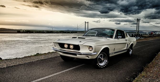 1967 Ford Mustang Shelby GT350, muscle car, on road wallpaper