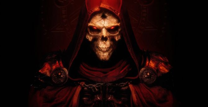 Game, Diablo II, Computer game, skull character wallpaper
