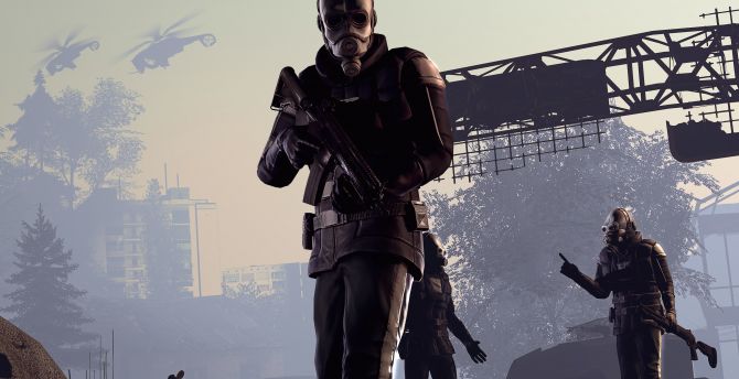 Masked, soldier, Half-Life 2, video game wallpaper