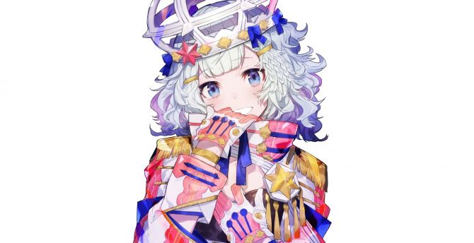 Cute, anime girl, colorful uniform, art wallpaper