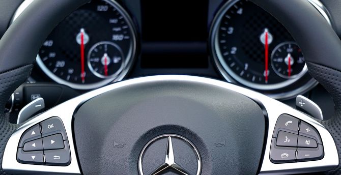 Mercedes-Benz, interior, steering wallpaper