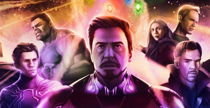Avengers: infinity war, iron-man, superheroes, art wallpaper