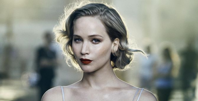 Jennifer Lawrence, red lips, Vanity Fair wallpaper