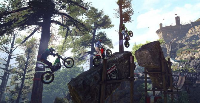 Trials Rising, Xbox One, video game wallpaper