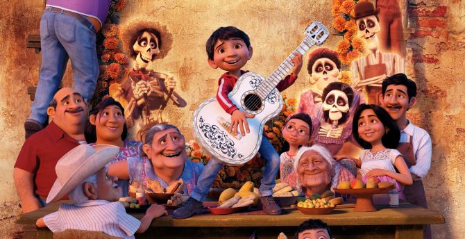 Coco, animated movie, family, dance, 2017 wallpaper