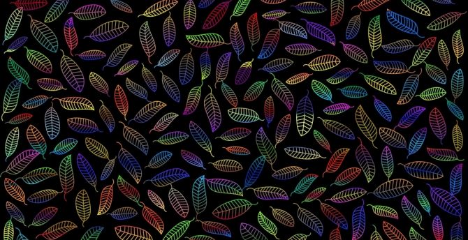 Leaves, colorful, dark wallpaper
