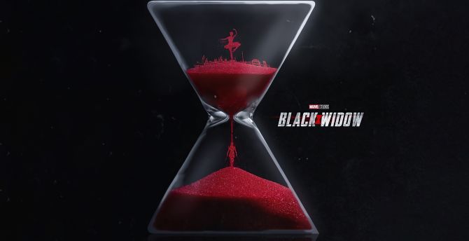 Black Widow, hour-glass, movie poster, 2021 art wallpaper