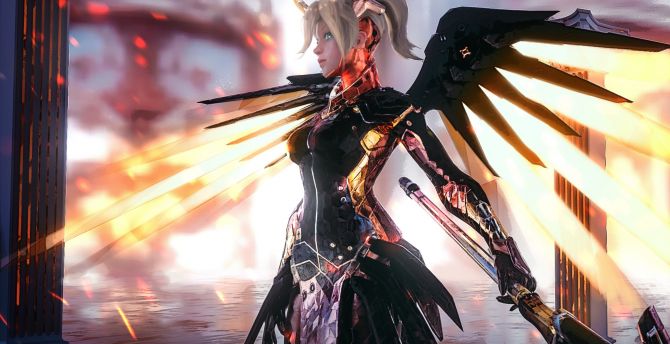 2021, game, Mercy character, video game wallpaper