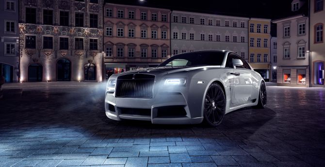 Rolls-Royce Wraith, white car, front, 2017 wallpaper