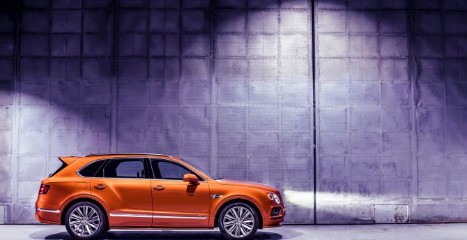 Orange, luxury SUV, Bentley Bentayga, 2019 wallpaper