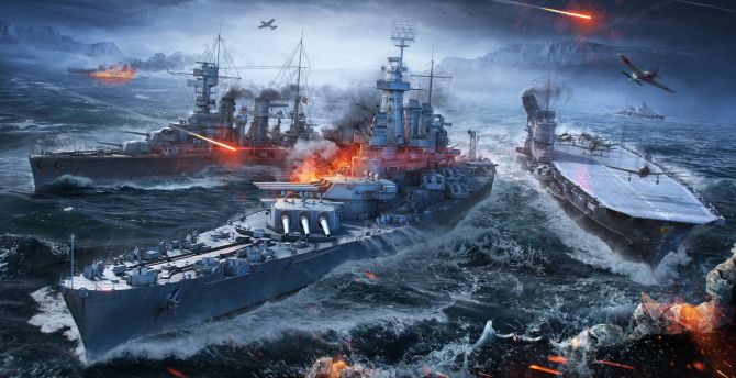 Video game, warships, ships, World of Warships wallpaper