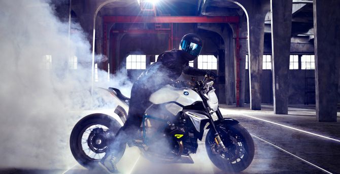 BMW concept roadster, motorcycle, smoke, bike wallpaper