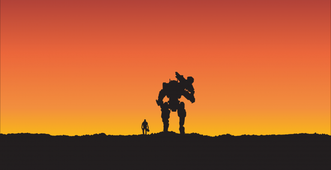 Titanfall 2: Become One, video game, minimal, robot wallpaper