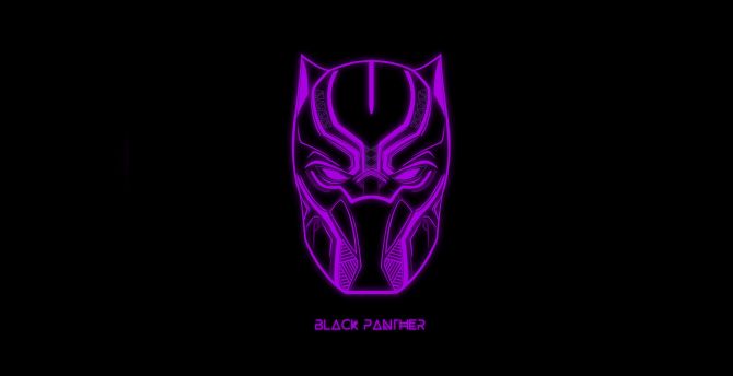 Black Panther, glowing mask, muzzle, art wallpaper