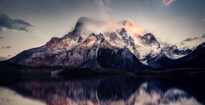 Reflections, mountains, lake, sky wallpaper