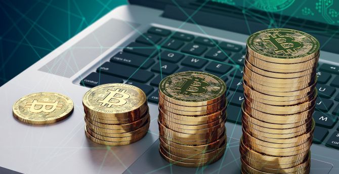 Crypto coins, Bitcoin, tech wallpaper