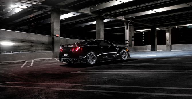 Black, car, Nissan GT-R wallpaper