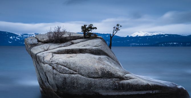 Wallpaper rock, lake, nature desktop wallpaper, hd image, picture