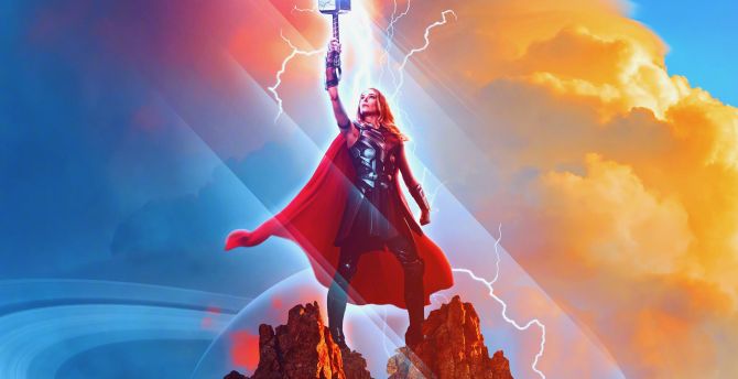 Lady Thor, Thor: Love and Thunder, 2022 action movie wallpaper