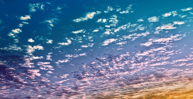 Clouds, sky, sunset, nature wallpaper