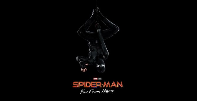Spider-Man: Far From Home, 2019 movie, black stealth suit wallpaper