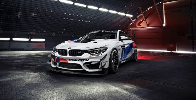 Luxury car, front-view, BMW M4 GT4 wallpaper