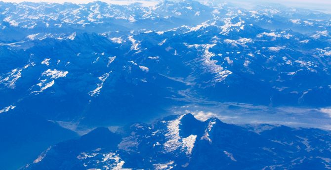 Landscape, mountain range, aerial view wallpaper