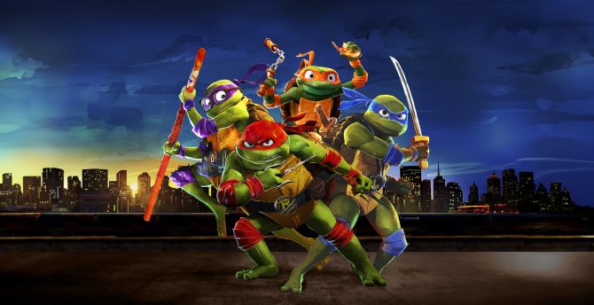 2023 Animated movie, Teenage Mutant Ninja Turtles: Mutant Mayhem, movie wallpaper