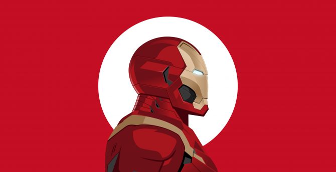 Iron man, minimal, iron suit, art wallpaper