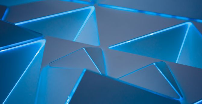 Blue, pyramids, triangles, abstract wallpaper