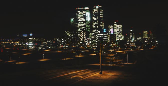 Night, cityscape, buildings, video game, GTA V wallpaper