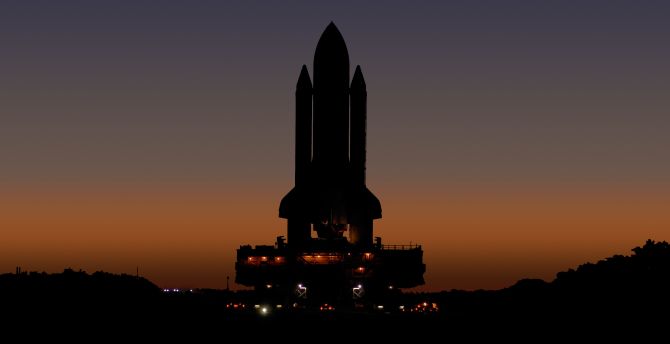 Nasa's rocket, sunset wallpaper