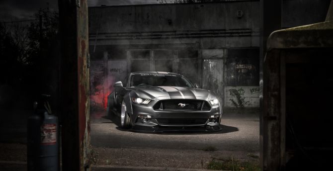 Mustang Ford, silver, muscle car wallpaper