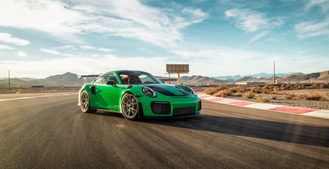 Green, on-road, Porsche 911 GT3 wallpaper