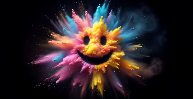 Blast of color, smiley, colorful wallpaper