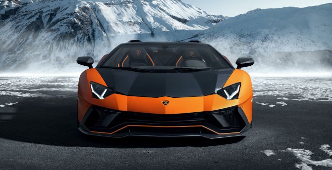 Novitec Lamborghini Aventador Ultimate roadster, orange-black car, 2023 wallpaper