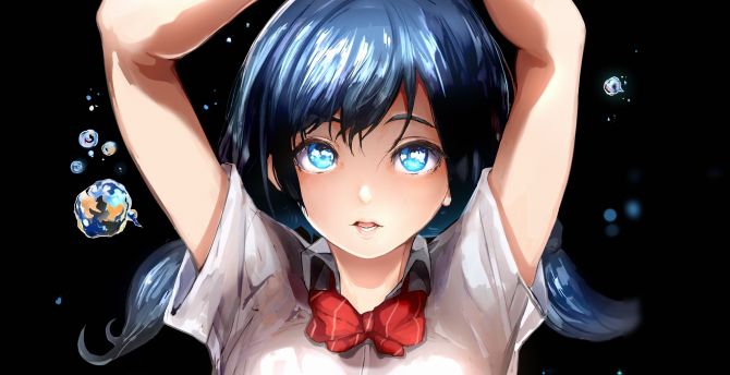 Anime blue wallpaper