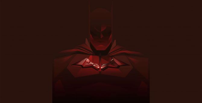 Batman, red and minimal, 2021 wallpaper
