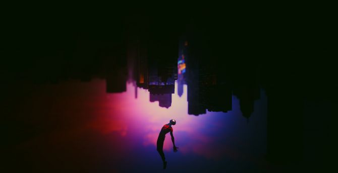 Spider-man, amazing dive, Miles Morales wallpaper