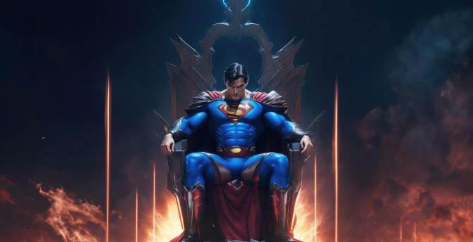 Menace of evil Superman, I'm King, art wallpaper