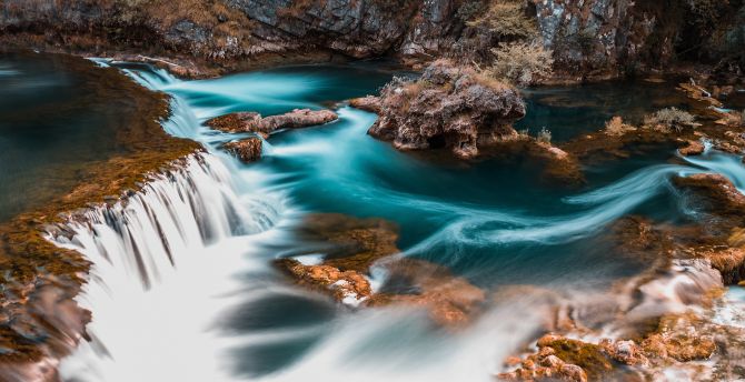 Long exposure, waterfall, river stream wallpaper