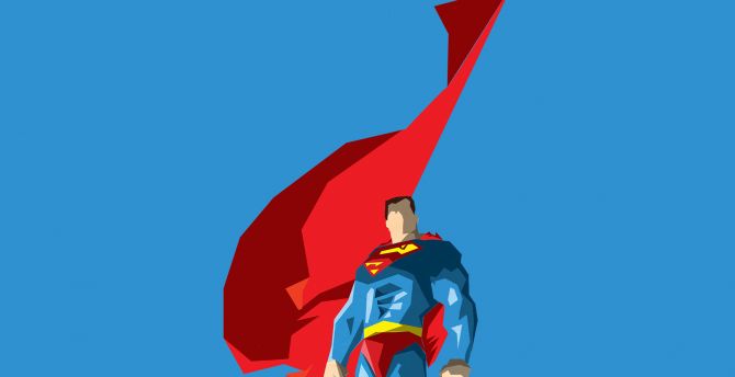 Superman, minimal, low poly, dc comics, artwork wallpaper