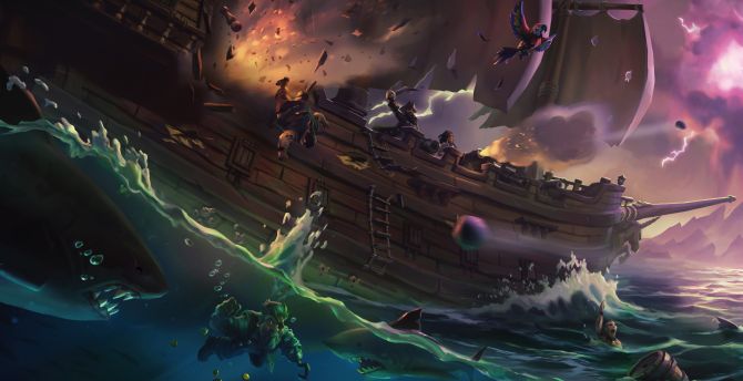 Sea of thieves, ship, pirates, video game wallpaper