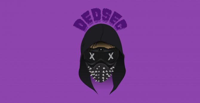 Dedsec, watch dogs 2, minimal, purple, video game wallpaper